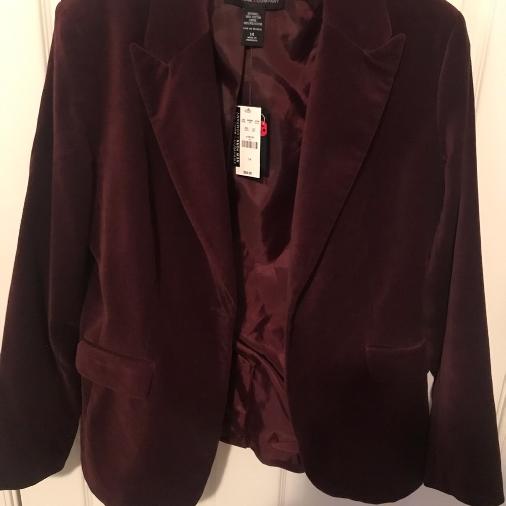 Wine velvet blazer
